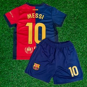 Lionel Messi Kids Barcelona Soccer Jersey Size 26 Medium Youth Boys - Girls